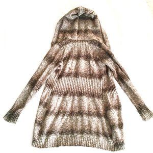 Grey Long-sleeved sweater cardigan (Long)